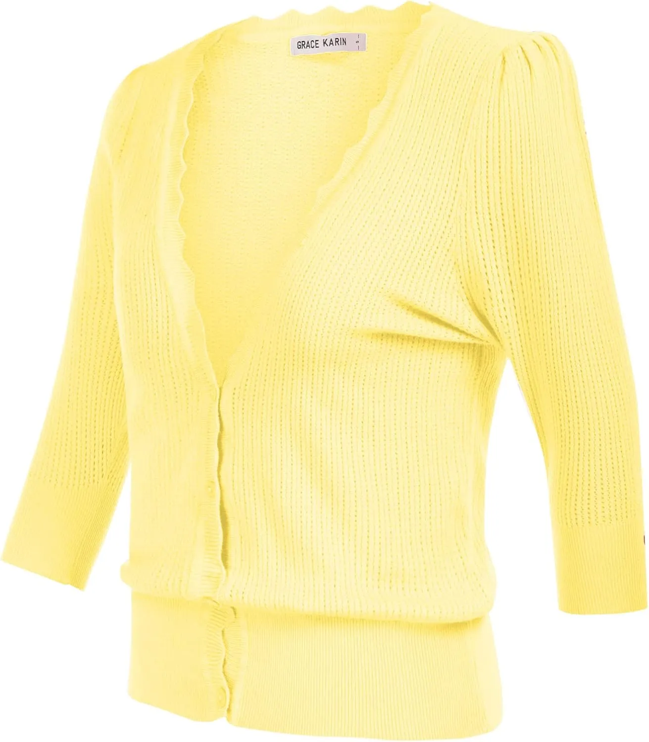 GRACE KARIN Women’s Sweater Cropped Cardigan Knit Shrugs for Dresses Tops Button Down Lightweight Soft
