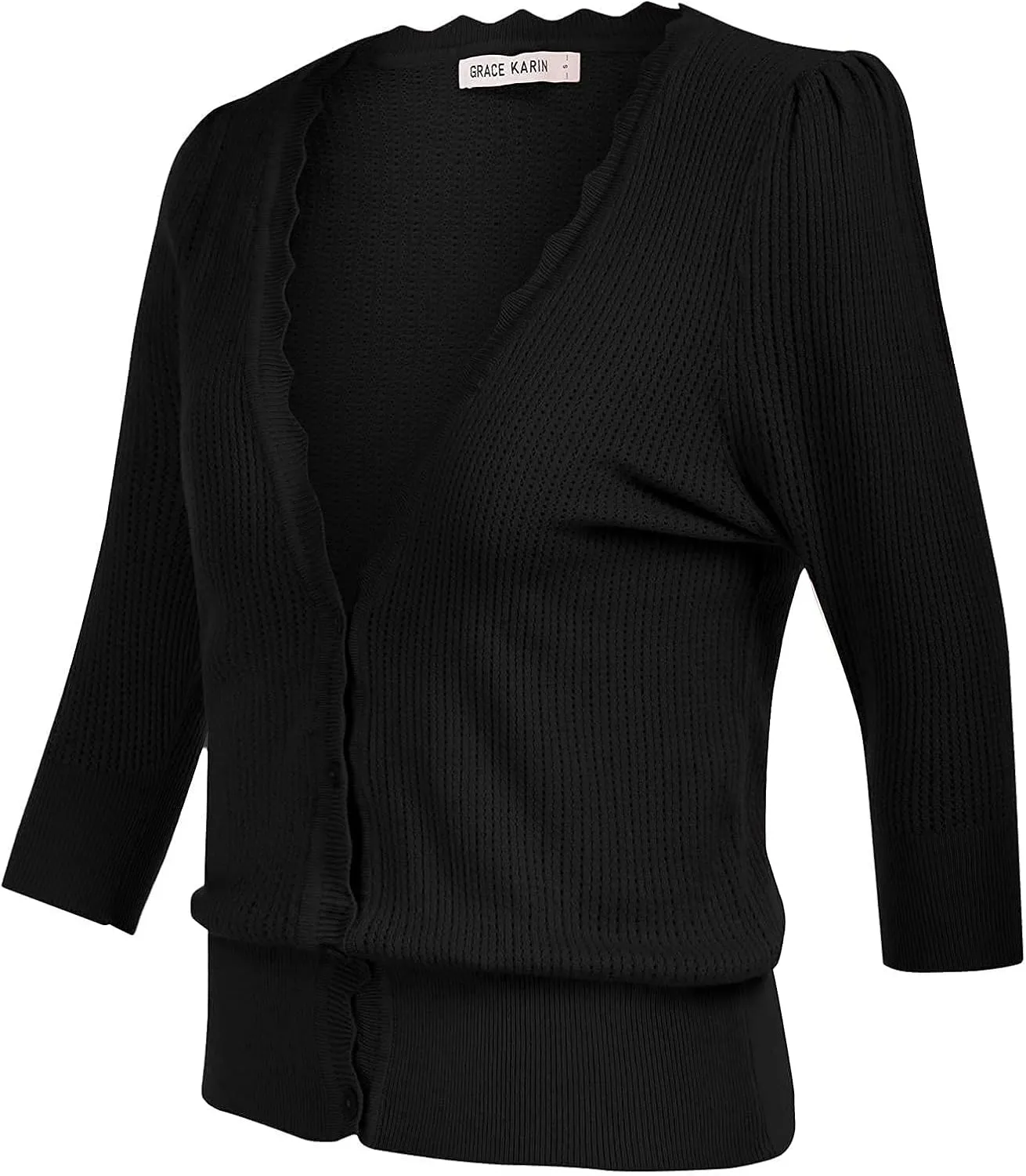 GRACE KARIN Women’s Sweater Cropped Cardigan Knit Shrugs for Dresses Tops Button Down Lightweight Soft