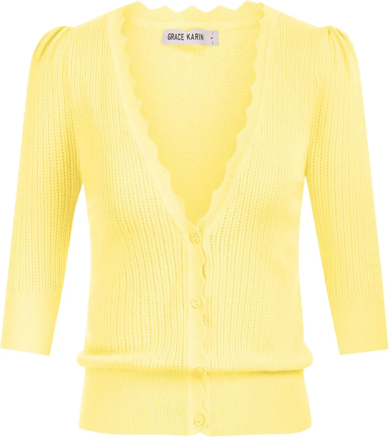 GRACE KARIN Women’s Sweater Cropped Cardigan Knit Shrugs for Dresses Tops Button Down Lightweight Soft