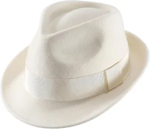 Home Prefer Men's Wool Felt Winter Hat Short Brim Fedora Hat