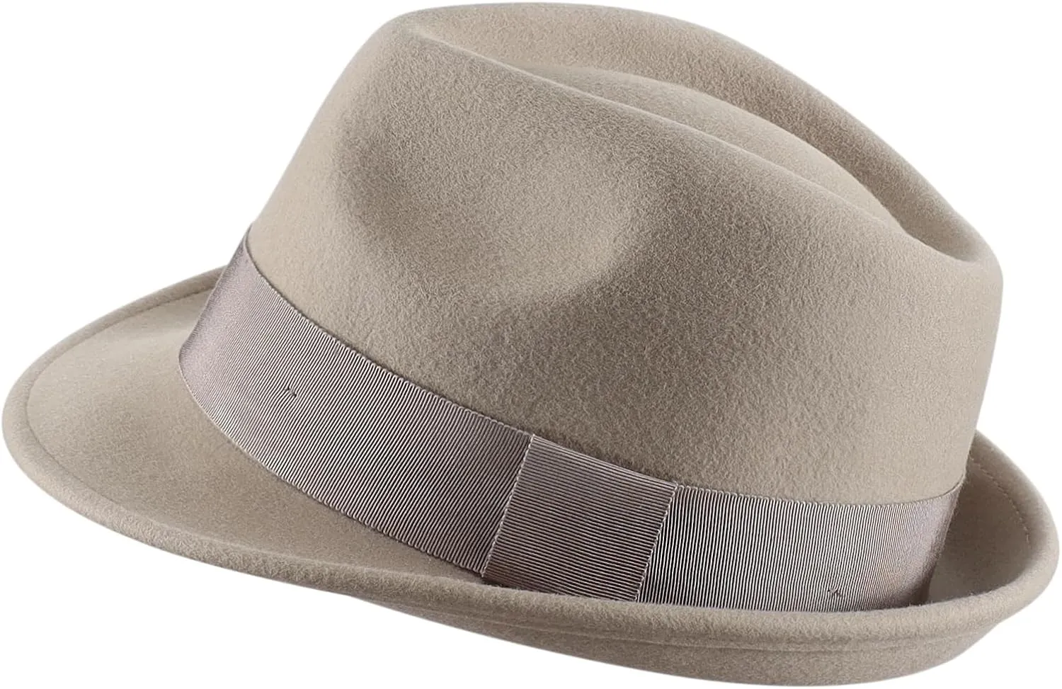 Home Prefer Men's Wool Felt Winter Hat Short Brim Fedora Hat