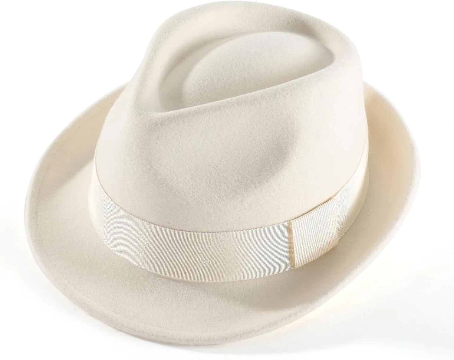 Home Prefer Men's Wool Felt Winter Hat Short Brim Fedora Hat