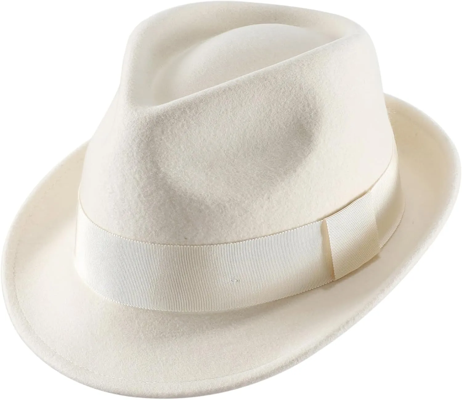 Home Prefer Men's Wool Felt Winter Hat Short Brim Fedora Hat