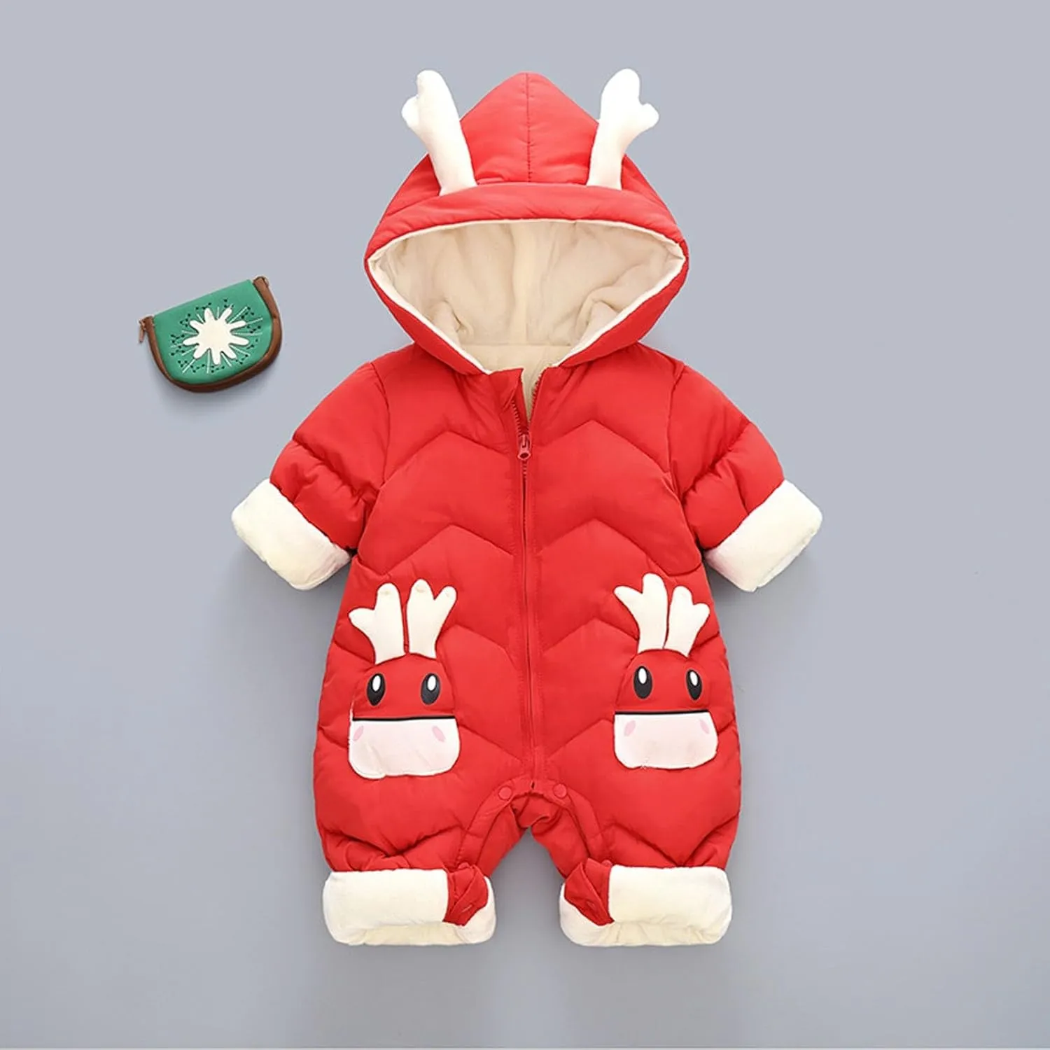 Infant with Mitten Cuffs Infant Clothing Children's Jumpsuit Autumn/Winter Cute Deer Toddler Baby Clothes Baby Clothes