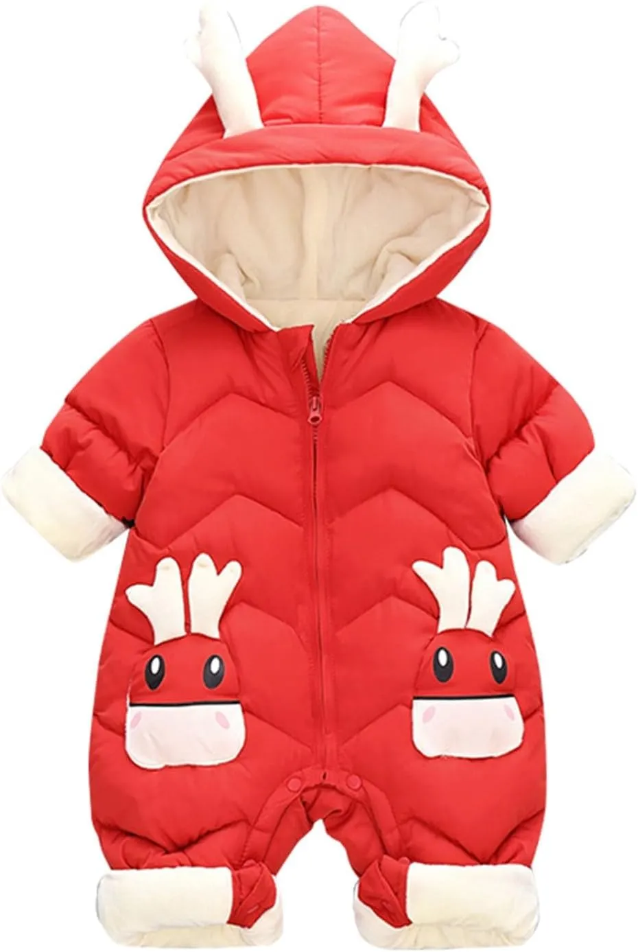 Infant with Mitten Cuffs Infant Clothing Children's Jumpsuit Autumn/Winter Cute Deer Toddler Baby Clothes Baby Clothes