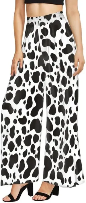 Irisjudy Women's Casual Lounge Pants Plus Size 3XL, Tropical Floral Comfy Stretchy Wide Leg Palazzo Pants Loose Home Legging