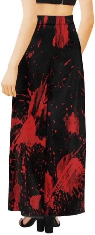 Irisjudy Women's Casual Lounge Pants Plus Size 3XL, Tropical Floral Comfy Stretchy Wide Leg Palazzo Pants Loose Home Legging