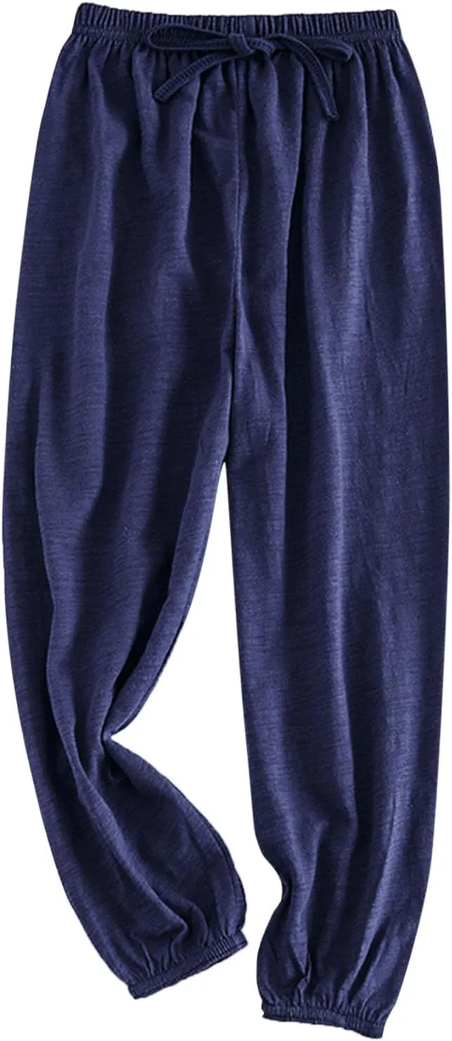 Kids Boys Girls Baggy Pants Toddler Soft Solid Elastic Waisted Long Pants Casual Sports Dance Joggers Home Bottoms