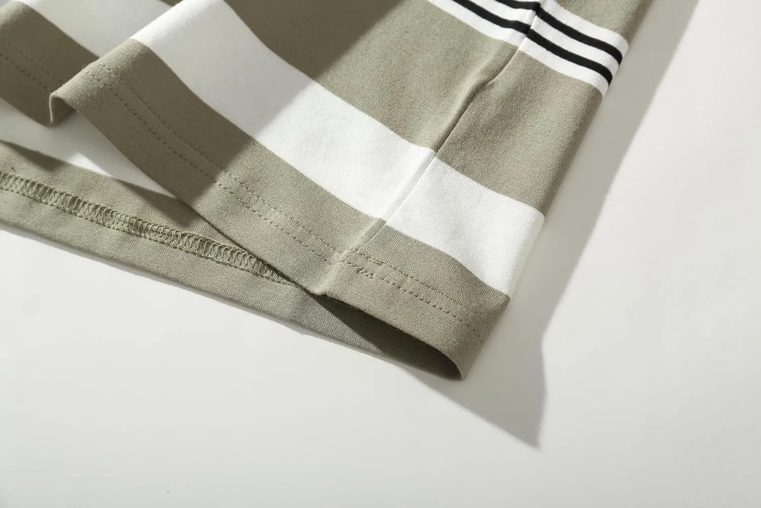 KLIEGOU Men's Fashion Loose Fit Crewneck Stripe T-Shirt
