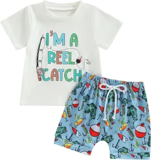 Kupretty Baby Boy Clothes Toddler Summer Outfit Short Sleeve T-Shirt Tee Tops Joggers Casual Shorts 2Pcs Clothing Set