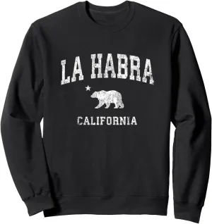 La Habra California CA Vintage Distressed Sports Design Sweatshirt