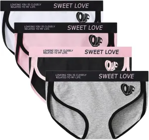 Ladies' Mid Waist Comfortable Underwear Cotton Soft Breathable Trendy Panty Stretch Sport Sexy No Show Ladies Briefs