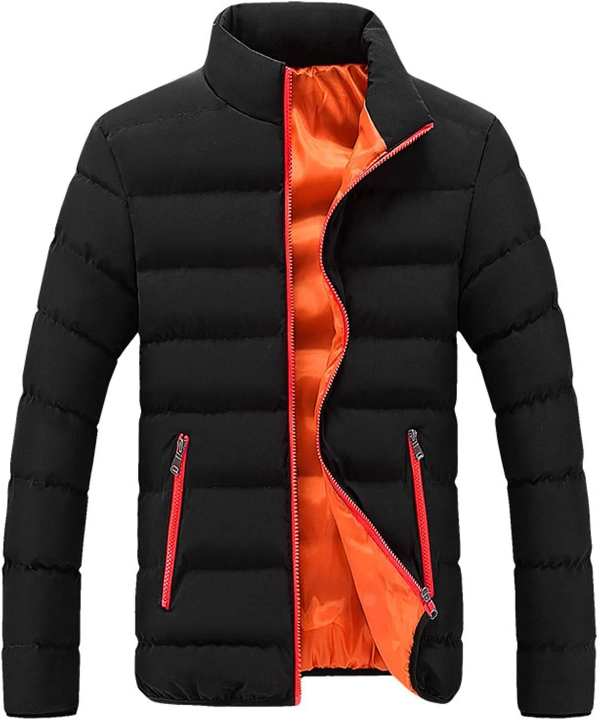LCMTWX Winter Jackets for Men Jacket Coat Leisure Plus Size Hat Zip Pocket Cotton-Padded Warm Soft Hooded Winter Coats