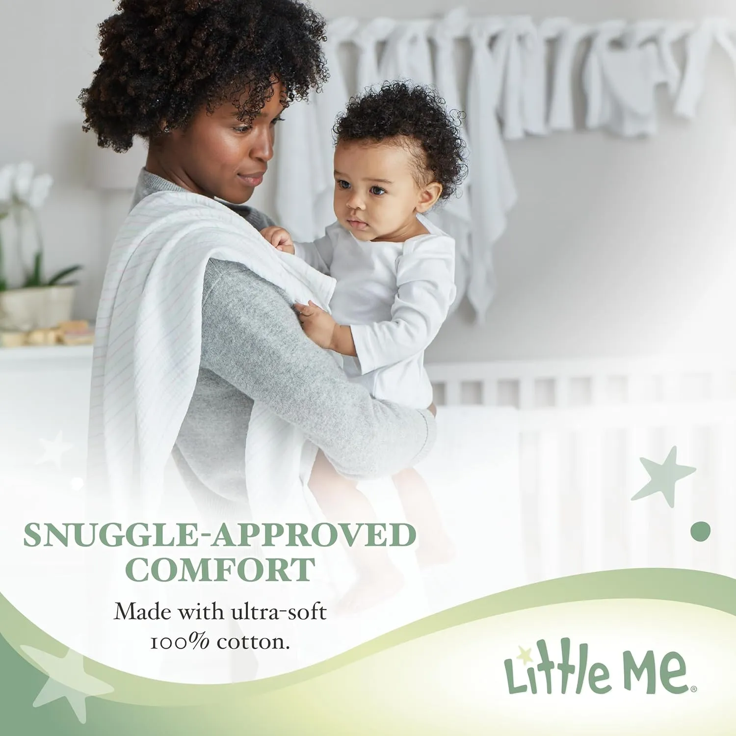 Little Me Baby Gender Neutral 3-Pack 100% Cotton Scratch Free Tag Bodysuits