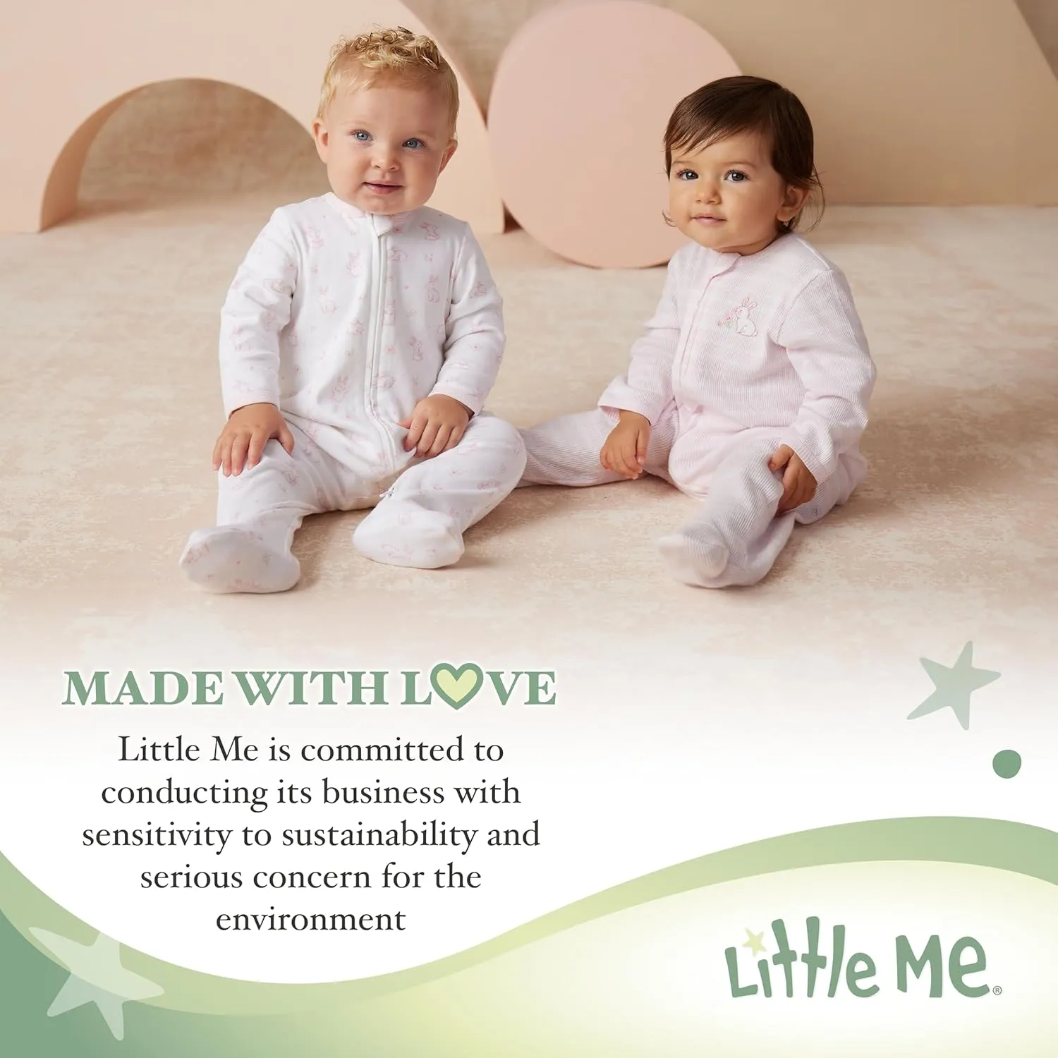 Little Me Baby Gender Neutral 3-Pack 100% Cotton Scratch Free Tag Bodysuits