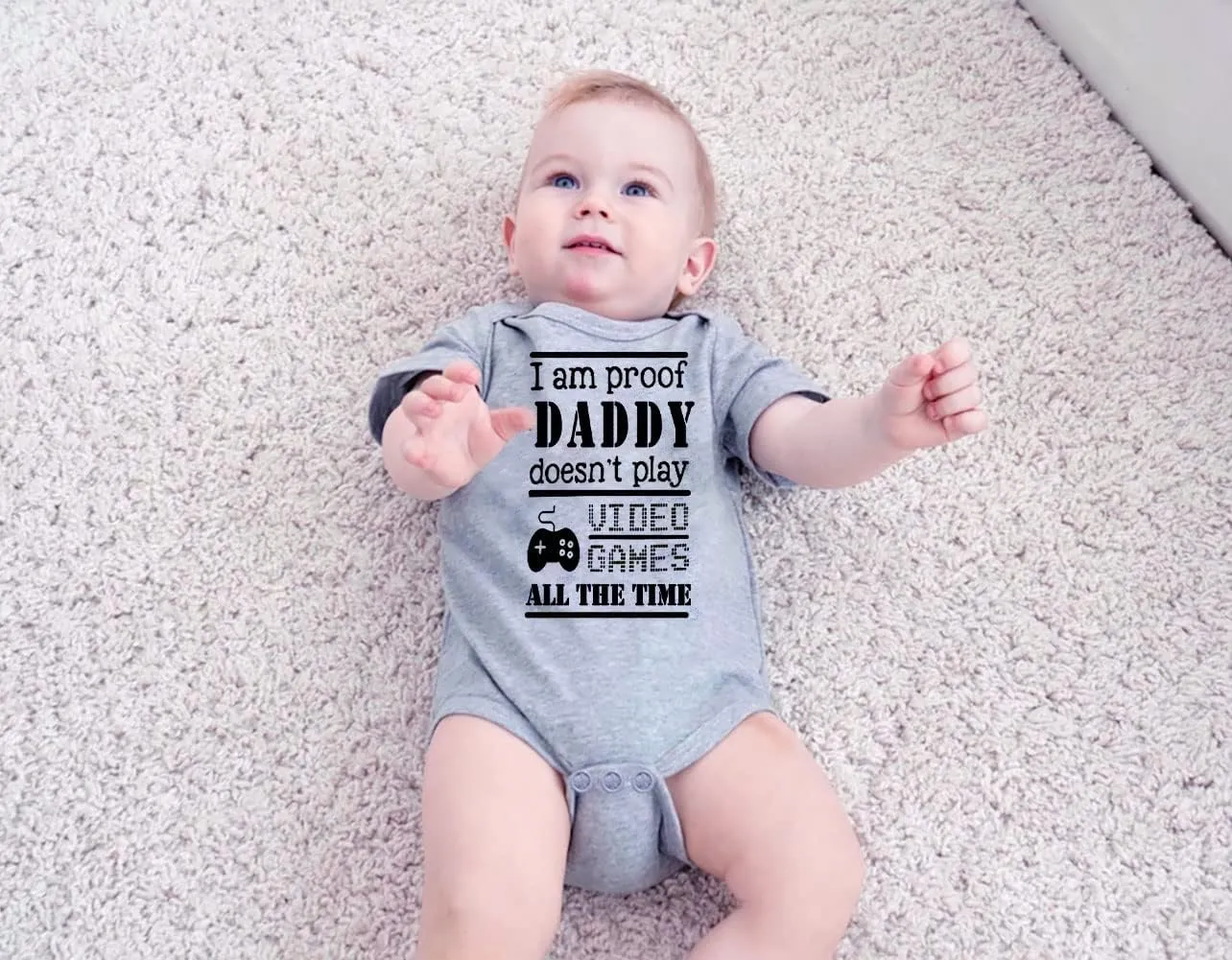 Loveternal Neutral Baby Girls Boys Cotton Romper Cute Saying Newborn Clothes 0-12 Months…