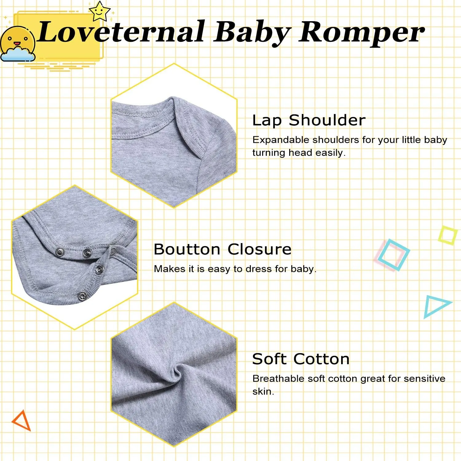 Loveternal Neutral Baby Girls Boys Cotton Romper Cute Saying Newborn Clothes 0-12 Months…