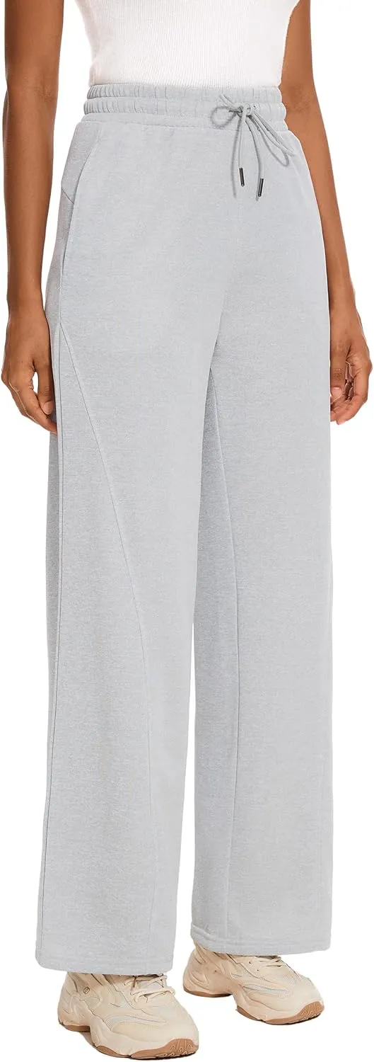M MOTEEPI Women Sweatpants Wide Leg 30" Lounge Sweat Pants Casual Baggy Trousers with Elastic Waist Straight Leg