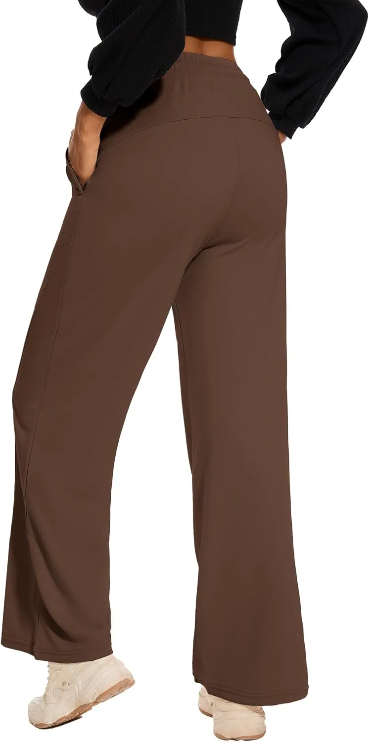 M MOTEEPI Women Sweatpants Wide Leg 30" Lounge Sweat Pants Casual Baggy Trousers with Elastic Waist Straight Leg