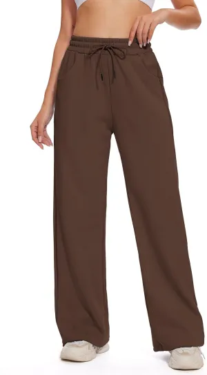 M MOTEEPI Women Sweatpants Wide Leg 30" Lounge Sweat Pants Casual Baggy Trousers with Elastic Waist Straight Leg