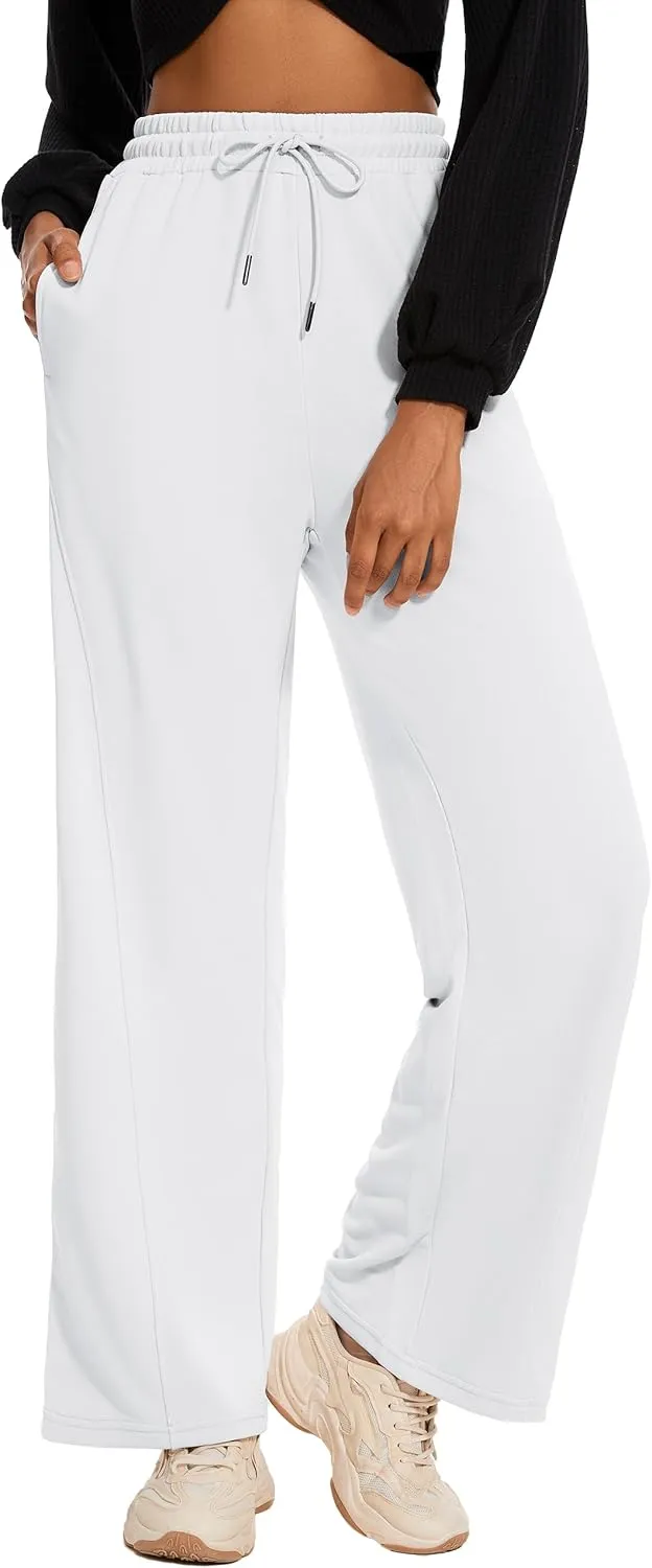 M MOTEEPI Women Sweatpants Wide Leg 30" Lounge Sweat Pants Casual Baggy Trousers with Elastic Waist Straight Leg
