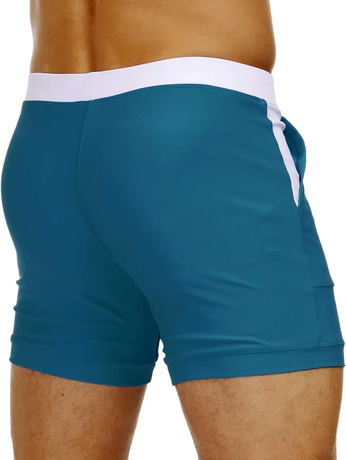 MAGNIVIT Men's Swimwear Swimsuits Solid Basic Long Swim Sport Trunks Board Shorts with Pockets