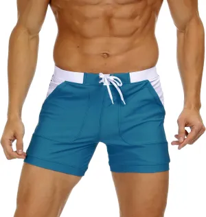 MAGNIVIT Men's Swimwear Swimsuits Solid Basic Long Swim Sport Trunks Board Shorts with Pockets