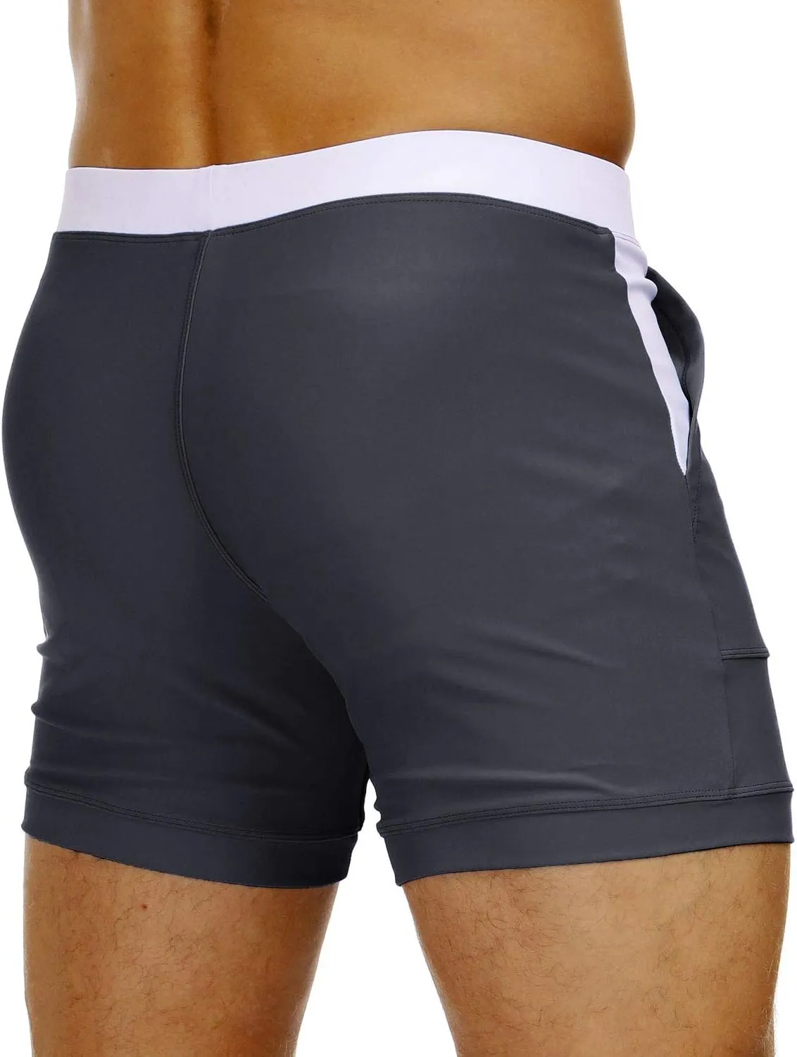 MAGNIVIT Men's Swimwear Swimsuits Solid Basic Long Swim Sport Trunks Board Shorts with Pockets