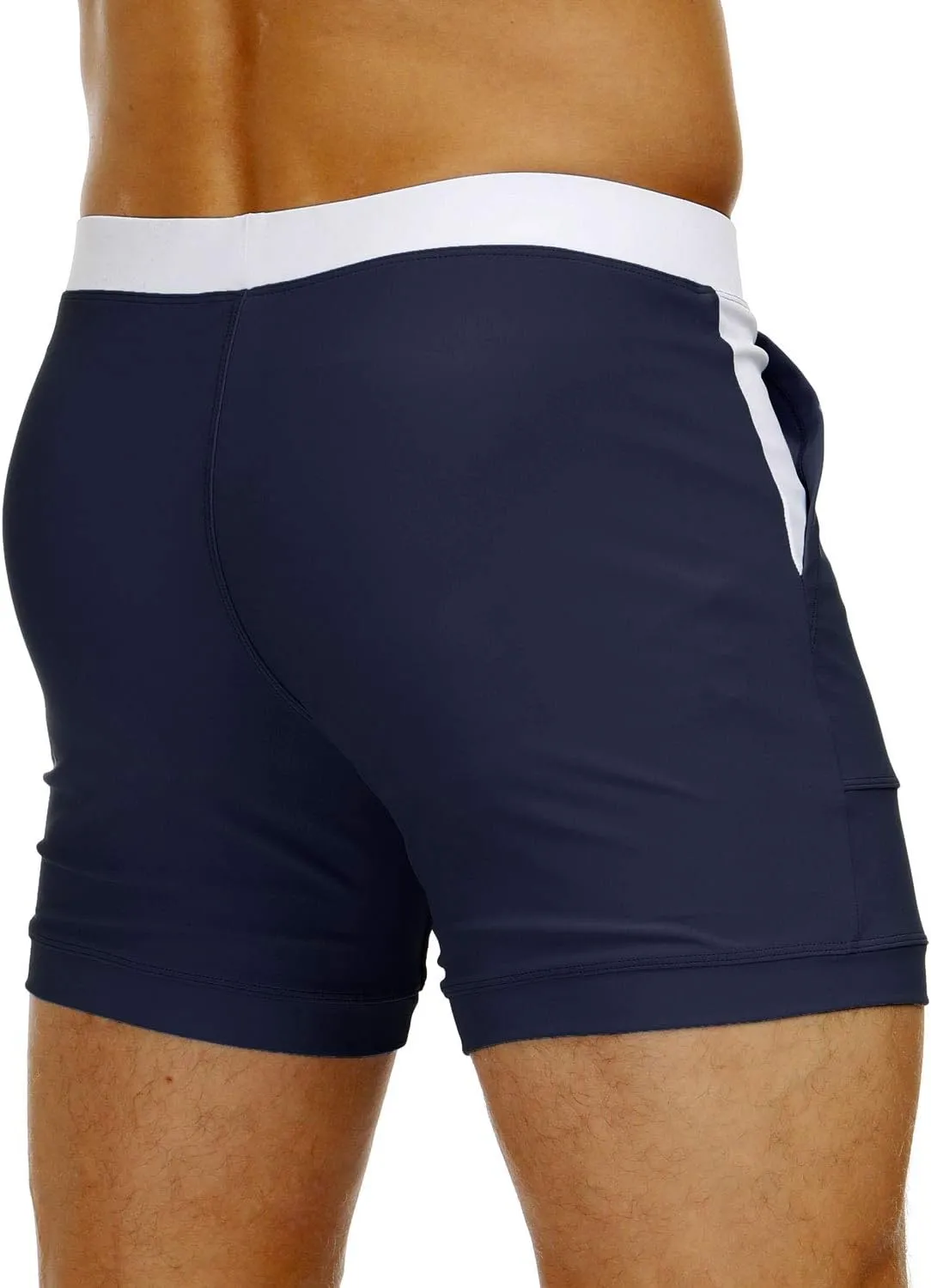 MAGNIVIT Men's Swimwear Swimsuits Solid Basic Long Swim Sport Trunks Board Shorts with Pockets