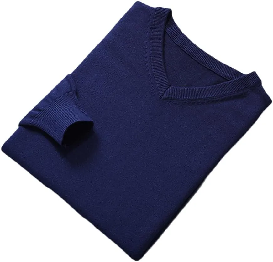 Man Pullovers Winter Fashion Vneck Sweater Knitted Wool Jumpers.