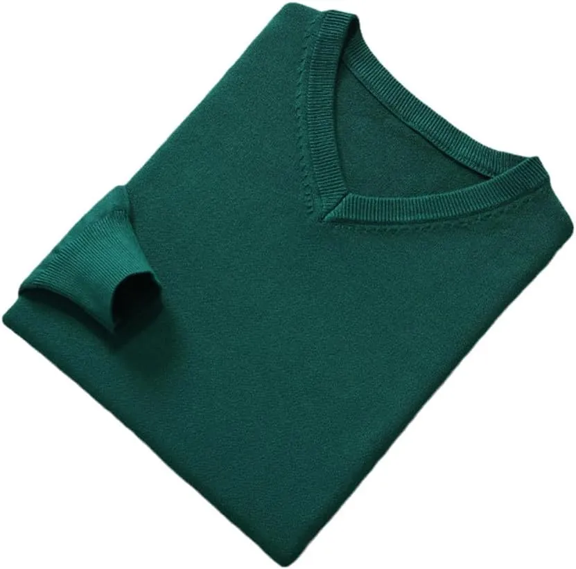 Man Pullovers Winter Fashion Vneck Sweater Knitted Wool Jumpers.