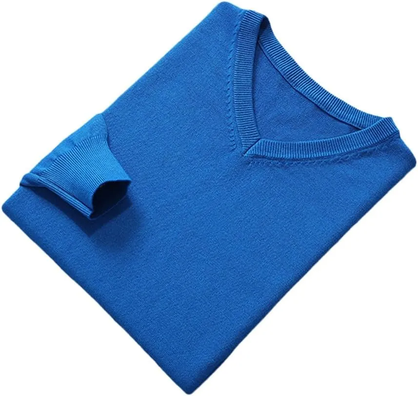 Man Pullovers Winter Fashion Vneck Sweater Knitted Wool Jumpers.