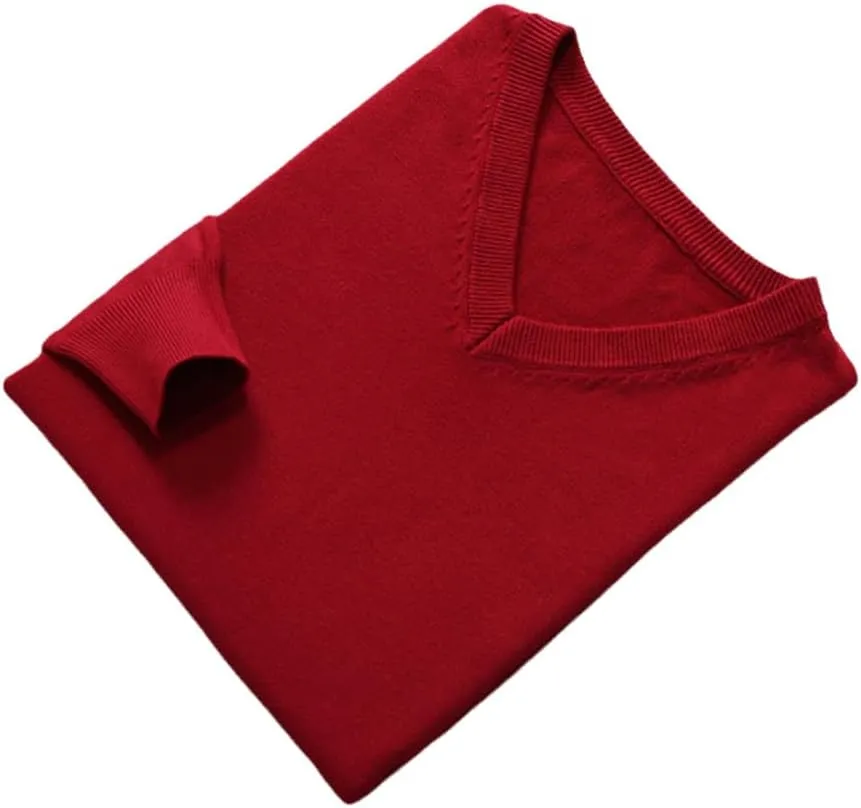 Man Pullovers Winter Fashion Vneck Sweater Knitted Wool Jumpers.