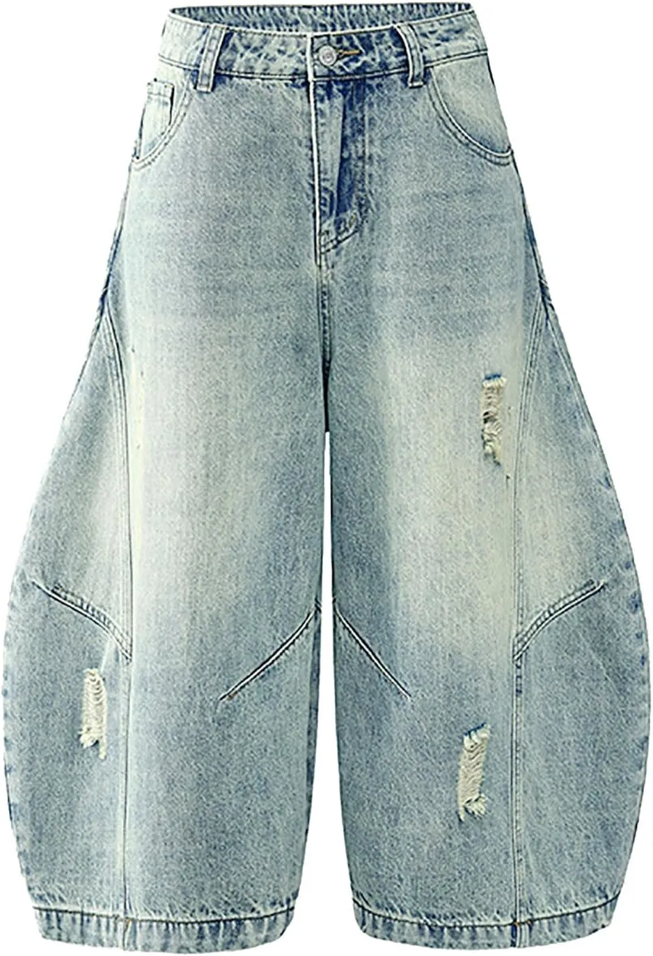 Men Y2K Vintage Baggy Jean Shorts Casual Hip Hop Long Loose Fit Denim Shorts Trendy Outfits