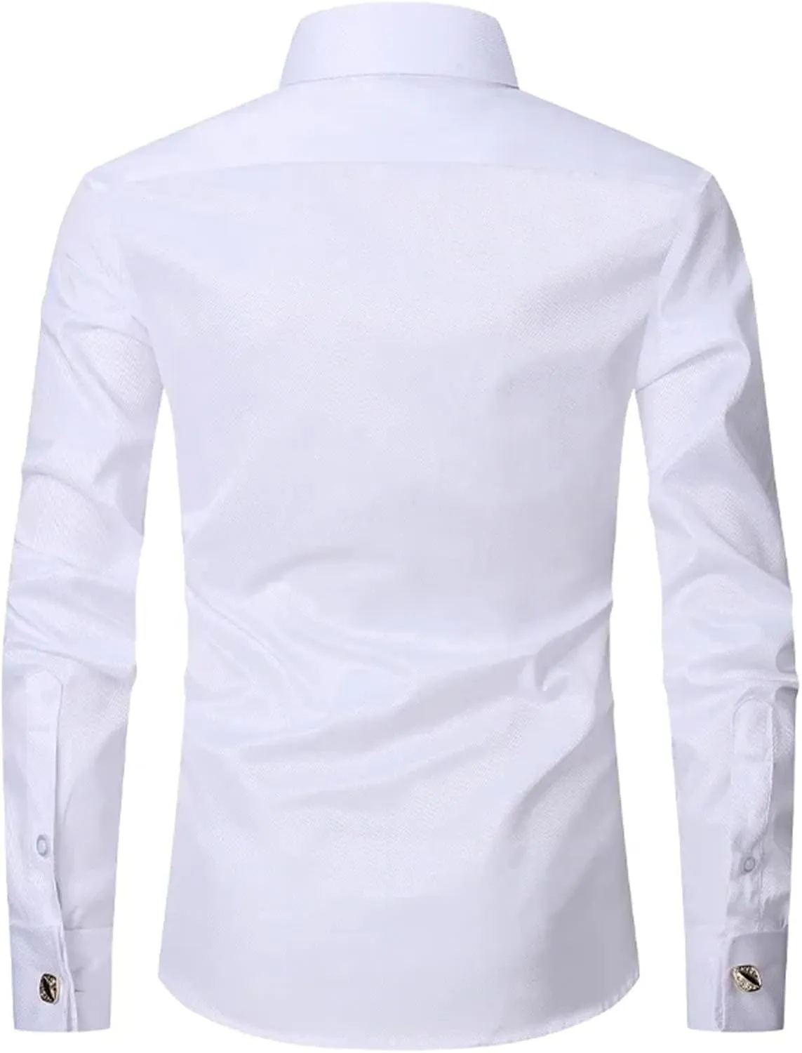 Mens French Dress Shirt Cufflinks Long Sleeve Casual Buttons Shirts Regular Fit Clothes