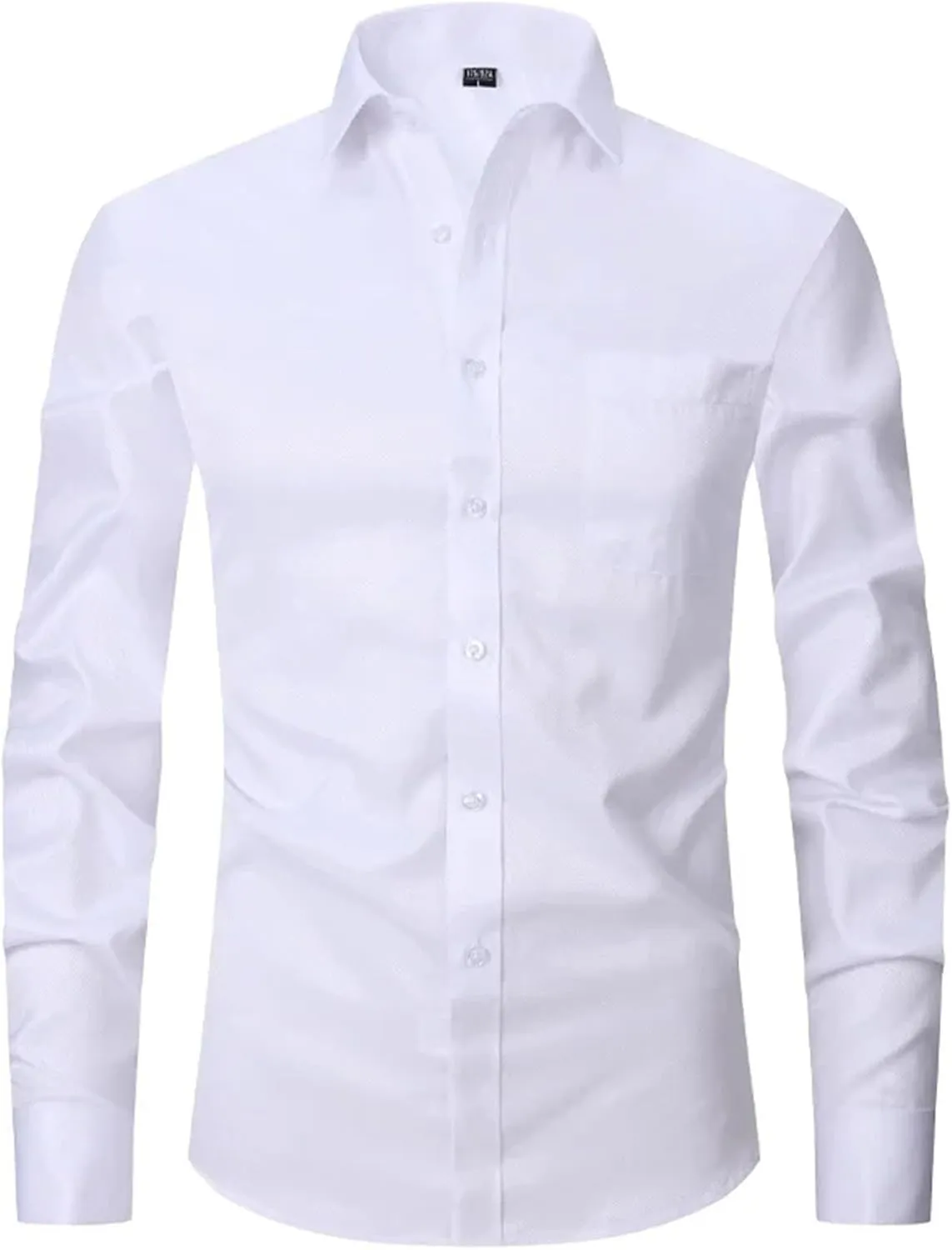 Mens French Dress Shirt Cufflinks Long Sleeve Casual Buttons Shirts Regular Fit Clothes