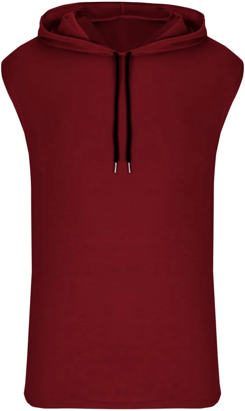Mens Hooded Tank Tops Sleeveless Gym Hoodies Workout Cut Off Muscle Shirts Lightweight Casual Athletic Relax T-Shirts