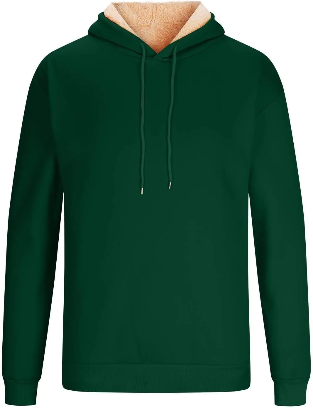 Men's Sherpa Lined Sweatshirts 2024 Winter Fleece Pullover Basic Tops Warm Crewneck Winter Sweatshirt