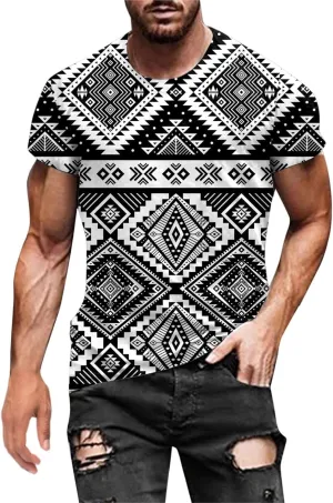 Mens Summer Shirt Rainbow Tie Dye T-Shirt Summer Casual Short Sleeve Tops Cool 3D Printing Muscle Workout Tees Blouse