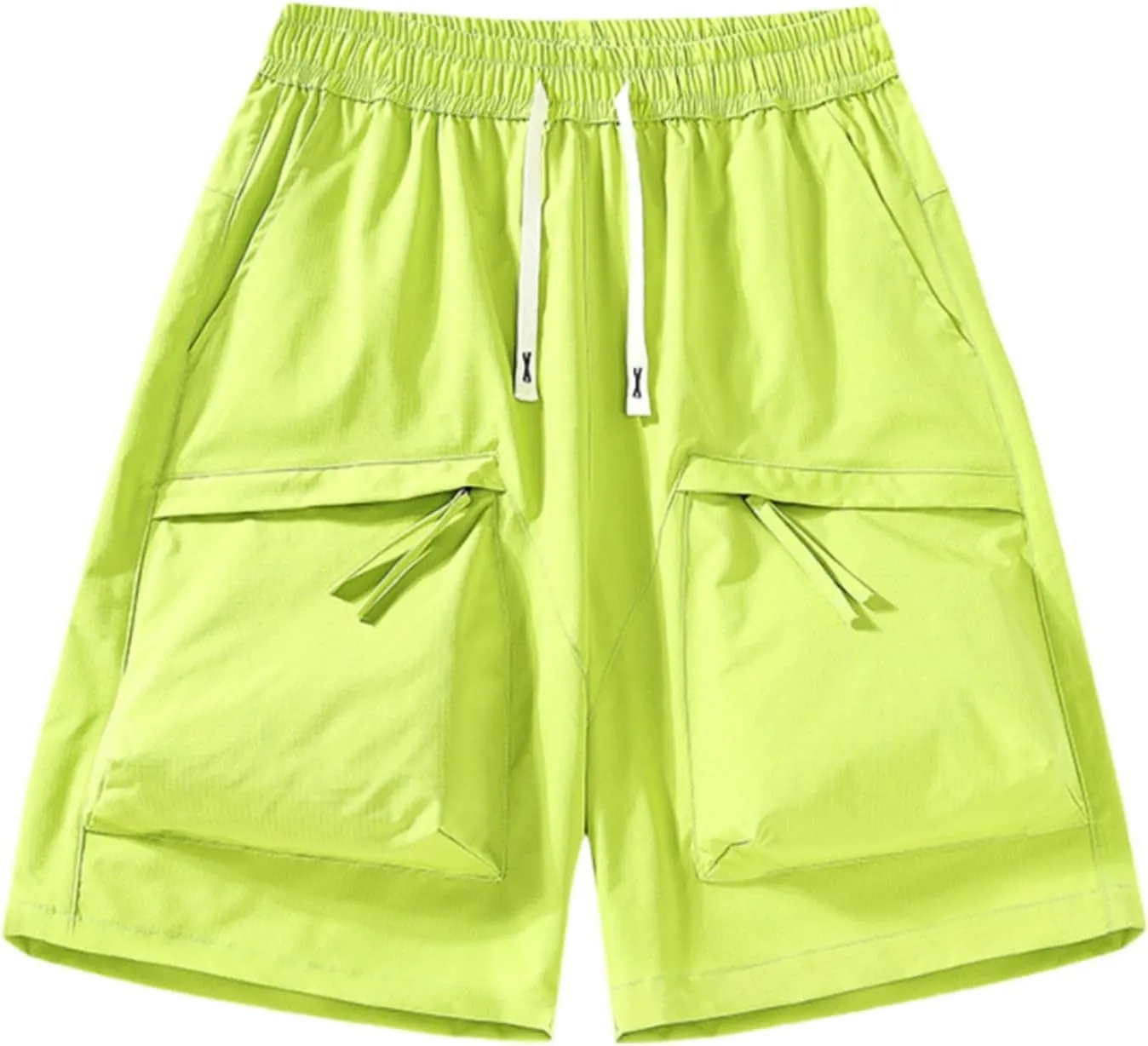 Men's Summer Swim Trunks, Quick Dry Surf Boardshorts, Solid Color Breathable Beach Bathing Suit Shorts with Mesh Lining