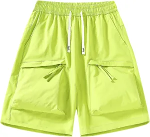 Men's Summer Swim Trunks, Quick Dry Surf Boardshorts, Solid Color Breathable Beach Bathing Suit Shorts with Mesh Lining