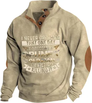 Mens Sweaters And Pullovers Outdoor Clothes Basic Comfy Long Sleeve Henley Neck Sweatshirt