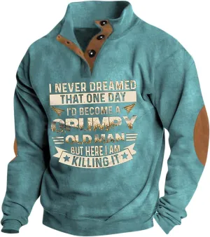 Mens Sweaters And Pullovers Outdoor Clothes Basic Comfy Long Sleeve Henley Neck Sweatshirt