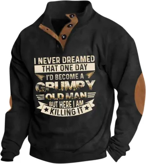 Mens Sweaters And Pullovers Outdoor Clothes Basic Comfy Long Sleeve Henley Neck Sweatshirt