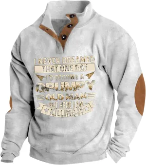 Mens Sweaters And Pullovers Outdoor Clothes Basic Comfy Long Sleeve Henley Neck Sweatshirt