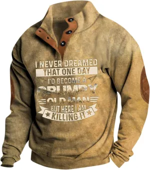Mens Sweaters And Pullovers Outdoor Clothes Basic Comfy Long Sleeve Henley Neck Sweatshirt