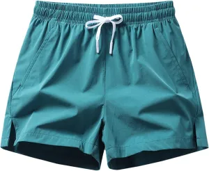 Men's Swim Trunks Quick Dry Shorts Summer Blue Beach Board Swimming Hawaiian Big and Tall Cargo Swimwear Bathing Suite