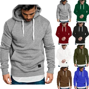 Muscularfit Sweatshirts for Men Hoodies Causal Fashion Long Sleeve Solid Hooded Pullover Shirts Athletic Gym Workout Tee Tops