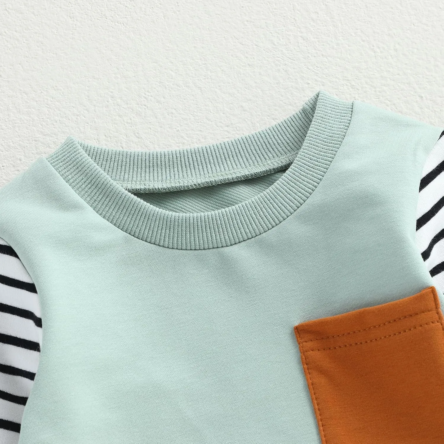 Newborn Baby Boy Girl Clothes Gender Neutral Sweatsuit Unisex Solid Outfit Long Sleeve Warm Pullover Pant Set