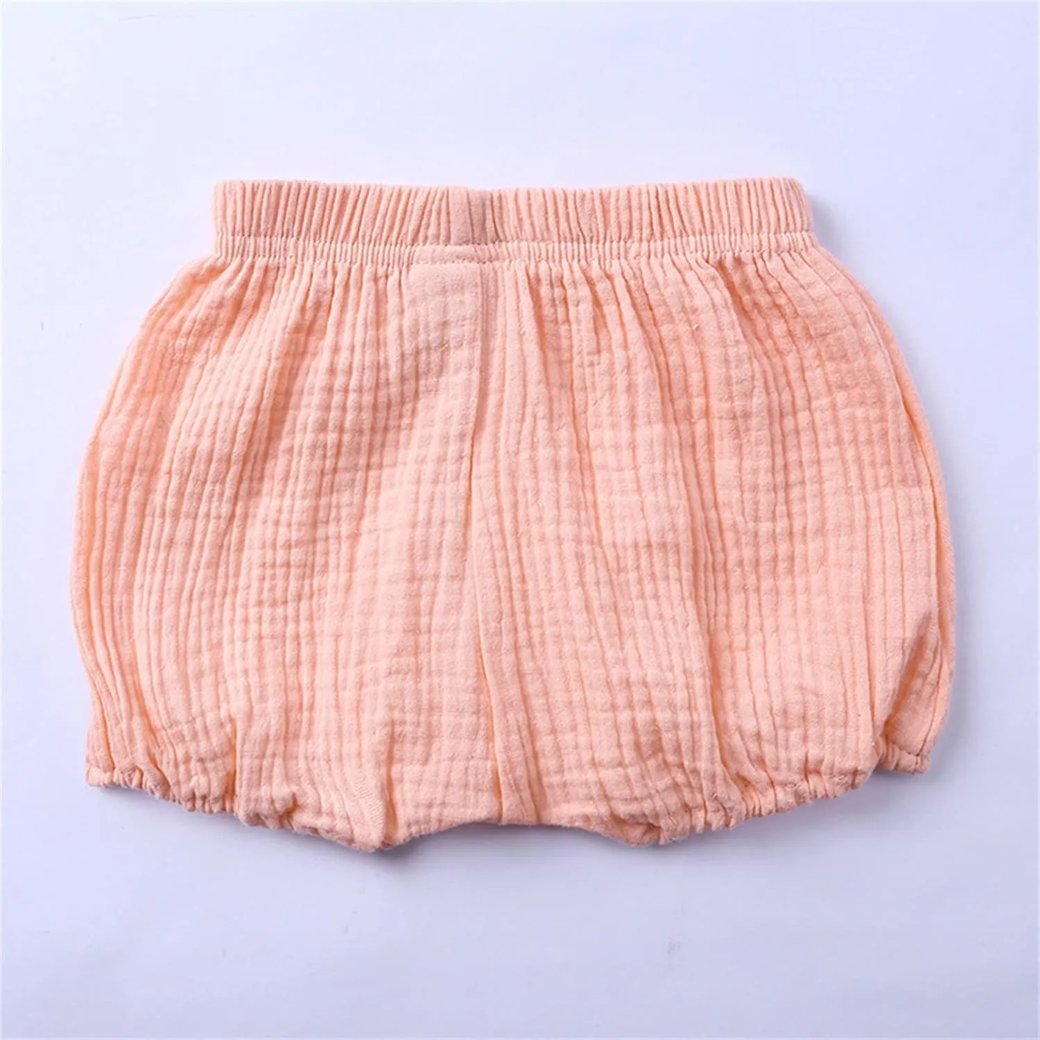 Newborn Baby Cotton Bloomers Shorts Linen Blend Bubble Shorts Girls Boys Elastic Waist Loose Fit Solid Color Summer Wear